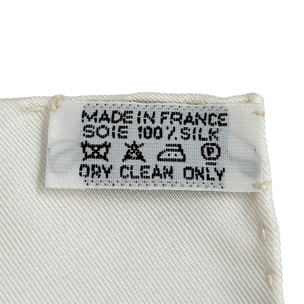 HERMES Authentic White Silk Scarf - Picture 5 of 7